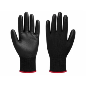 GUANTES NITRILO NEGRO EN PALMA BORDE ROJO