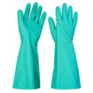 GUANTES NITRILO VERDES LARGOS PARA ACIDOS QUIMICOS