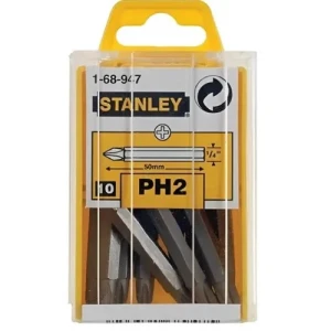 CAJA PLÁSTICA CON 10 PUNTAS STANLEY PH 2 x 50mm