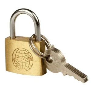 CANDADO GLOBE NEGRO DE HIERRO 25mm 3 LLAVES (Blister)