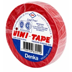 CINTA AISLADORA PVC VINI TAPE 10Y color rojo (Japon)
