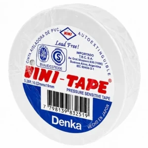 CINTA AISLADORA PVC VINI TAPE 10Y color blanco (Japon)