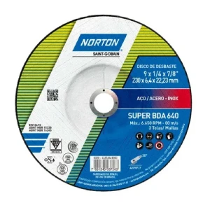 DISCO DESBASTE METAL 230x6x22mm NORTON BDA 640