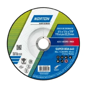 DISCO DESBASTE METAL 115x6.4x22mm NORTON BDA640