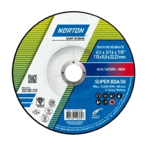DISCO DESBASTE METAL 115x5x22mm NORTON BDA50