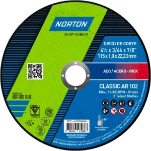 DISCO CORTE METAL CHATO 115x1mm CLASSIC AR102