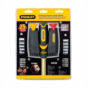 JUEGO DE 25 PIEZAS STANLEY / DESTORNILLADORES RATCHET DADOS Y PUNTAS