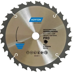 BLISTER SIERRA CIRCULAR WIDIA NORTON 7 1/4" x 24 DIENTES BUJE 5/8"