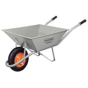 CARRETILLA TRAMONTINA CALIBRADA GRIS EXTRA FUERTE CON RUEDA - GOMA INFLABLE