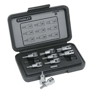 CAJA TUBOS STANLEY PROFESIONAL ENCASTRE 1/2" PUNTA TORX T20-T60 9 PIEZAS