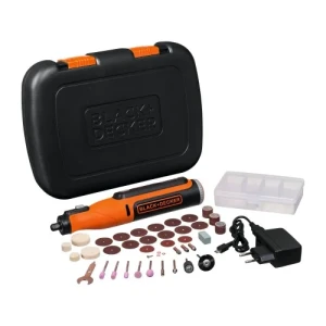 MINI TORNO INALAMBRICO 8V BLACK+DECKER 35 ACCESORIOS CON MALETA