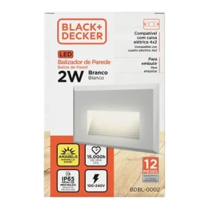 BALIZADOR BLANCO LED EMBUTIR 2W 3000K LUZ AMARILLA