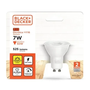 LAMPARA LED DICROICA GU10 7W 2700K LUZ AMARILLA - DIMERIZABLE
