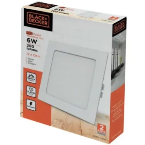 PANEL LED BLANCO DE  EMBUTIR 6W 6500K CUADADRO 12X12cmX2mm LUZ BLANCA