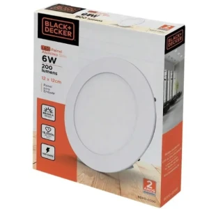PANEL LED BLANCO DE EMBUTIR 6W 6500K REDONDO 12cmX2mm LUZ BLANCA