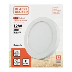 PANEL LED BLANCO DE APLICAR 12W 6500W REDONDO 16cmX3cm LUZ BLANCA