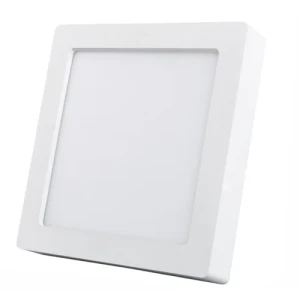 PANEL LED BLANCO DE APLICAR 24W 3000K CUADRADO 28cmX28cmX3cm LUZ AMARILLA