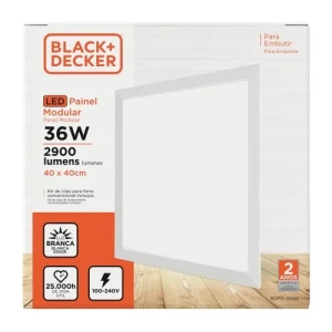 PANEL LED MODULAR EMBUTIR 40X40CM 36W 6500K LUZ BLANCO