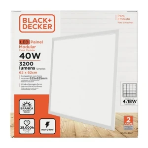 PANEL LED MODULAR EMBUTIR 62X62CM 40W 6500K LUZ BLANCO