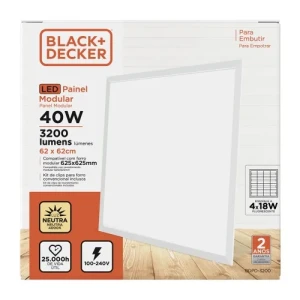 PANEL LED MODULAR EMBUTIR 62X62CM 40W 4000K LUZ NEUTRO