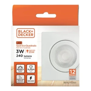 SPOT BLANCO ECO LED 3W 6500K CUADRADO LUZ BLANCA