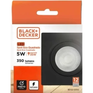 SPOT NEGRO ECO LED 5W 6500K CUADRADO LUZ BLANCA