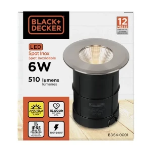 SPOT LED INOX PARA PISO 6W 3000K LUZ AMARILLA REDONDO IP65