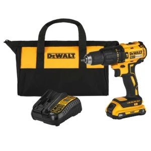 TALADRO ATORNILLADOR DEWALT CON PERCUTOR 20V 1 BATERIA 3 Ah. COMPACTO BRUSHLESS CON  BOLSO