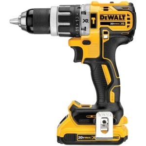 TALADRO ATORNILLADOR CON PERCUTOR DEWALT XR MAX 20V SIN CARBONES  2 BATERIAS 2 Ah.