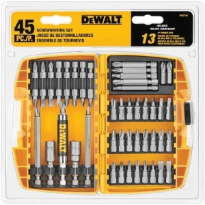 SET 45Pcs. DEWALT PUNTAS Y ADAPTADORES CON ESTUCHE