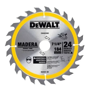 SIERRA CIRCULAR DEWALT 7 1/4" x 24 DIENTES BUJES 1" y 5/8"