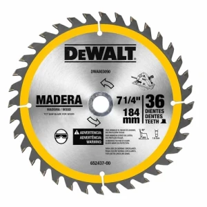SIERRA CIRCULAR DEWALT 7 1/4" x 36 DIENTES BUJES 1" y 5/8"