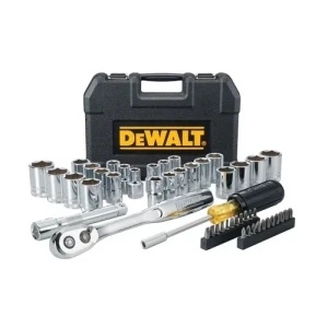 JGO TUBOS Y PUNTAS DEWALT ENCASTRE 1/2" 49Pcs. 10-24 Y 3/8-1"