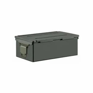 CAJA METAL HERMETICA VERDE MILITAR 26x16x12cm MEDIDA S - FORMATO HORIZONTAL