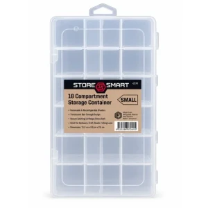 ORGANIZADOR PLASTICO 18 COMPARTIMENTOS MOVILES MEDIDA S - 23x12x4cm