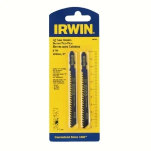 BLISTER 2 UNIDADES HOJAS CALADORA  IRWIN ENCASTRE T 4" x 8 DIENTES / PARA MADERA