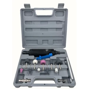 KIT AMOLADORA RECTA NEUMATICA ALPHA PRO CON ACCESORIOS MALETA
