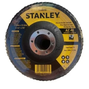 DISCOS FLAP ZIRCONIO 115 x 22mm GRANO 40 STANLEY - STA4040
