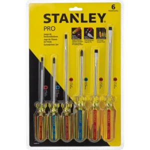 JUEGO 6 PIEZAS DE DESTORNILLADORES STANLEY PRO  (Blister)