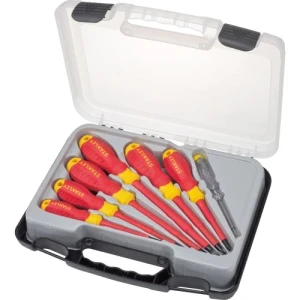 ESTUCHE DESTORNILLADOR STANLEY ROJO 7 PIEZAS AISLADOS 1000V