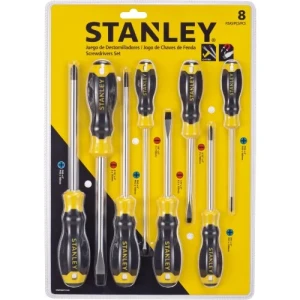 JUEGO DE 8 PIEZAS DESTORNILLADOR STANLEY PUNTA MAGNETICA